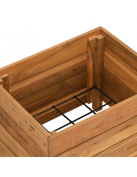 Letto Rialzato 50x40x38 cm Legno di Teak di Recupero e Acciaio