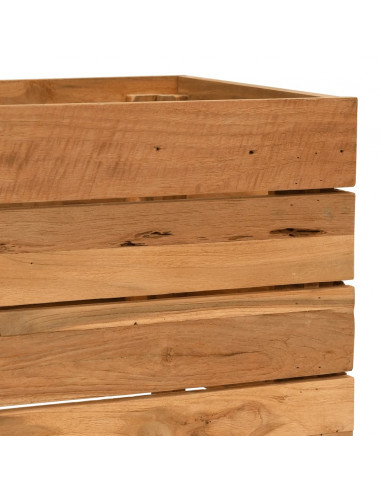 Letto Rialzato 50x40x38 cm Legno di Teak di Recupero e Acciaio