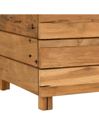 Letto Rialzato 50x40x38 cm Legno di Teak di Recupero e Acciaio