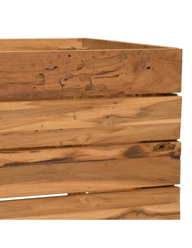 Letto Rialzato 100x40x38 cm Legno di Teak di Recupero e Acciaio