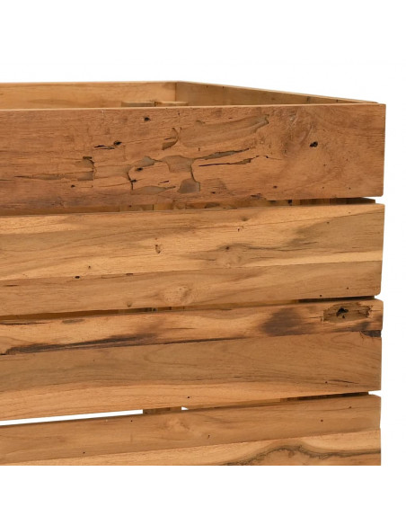 Letto Rialzato 100x40x38 cm Legno di Teak di Recupero e Acciaio