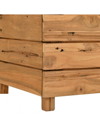 Letto Rialzato 100x40x38 cm Legno di Teak di Recupero e Acciaio