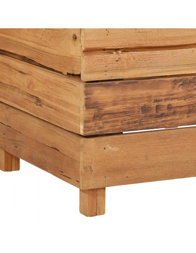 Letto Rialzato 150x40x38 cm Legno di Teak di Recupero e Acciaio