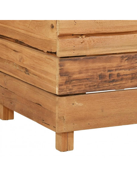 Letto Rialzato 150x40x38 cm Legno di Teak di Recupero e Acciaio