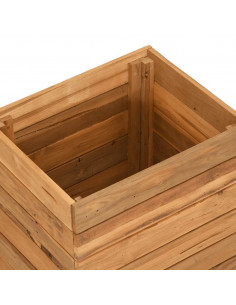 Letto Rialzato 50x40x55 cm Legno di Teak di Recupero e Acciaio 2