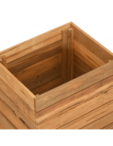 Letto Rialzato 50x40x55 cm Legno di Teak di Recupero e Acciaio