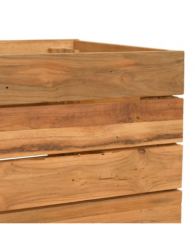 Letto Rialzato 50x40x55 cm Legno di Teak di Recupero e Acciaio