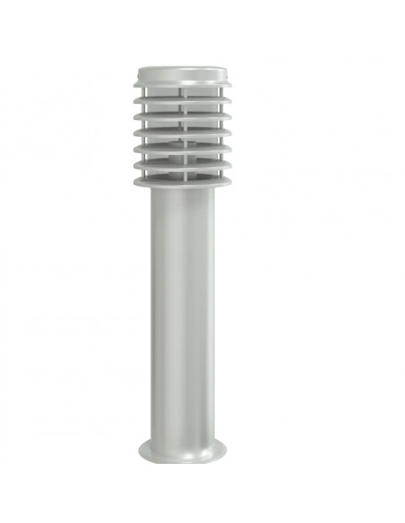 Lampada da Terra per Esterni con Presa Argento 60 cm in Acciaio