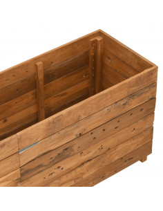 Letto Rialzato 150x40x55 cm Legno di Teak di Recupero e Acciaio 2