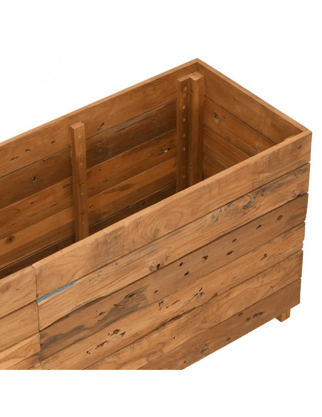 Letto Rialzato 150x40x55 cm Legno di Teak di Recupero e Acciaio