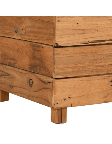 Letto Rialzato 150x40x55 cm Legno di Teak di Recupero e Acciaio