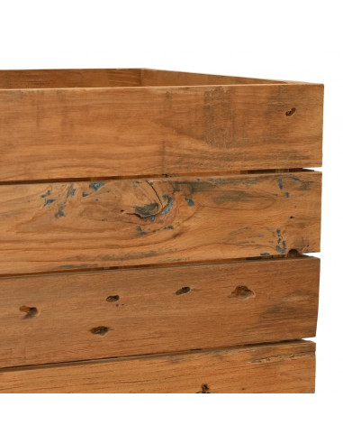 Letto Rialzato 150x40x55 cm Legno di Teak di Recupero e Acciaio