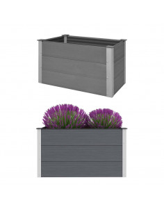 Letto Rialzato da Giardino in WPC 100x50x54 cm Grigio 2