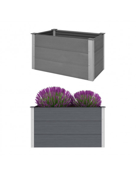 Letto Rialzato da Giardino in WPC 100x50x54 cm Grigio