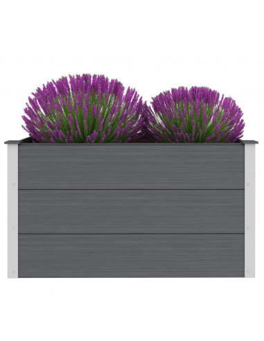 Letto Rialzato da Giardino in WPC 100x50x54 cm Grigio