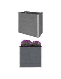 Letto Rialzato da Giardino in WPC 100x50x91 cm Grigio 2
