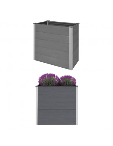 Letto Rialzato da Giardino in WPC 100x50x91 cm Grigio