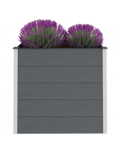 Letto Rialzato da Giardino in WPC 100x50x91 cm Grigio