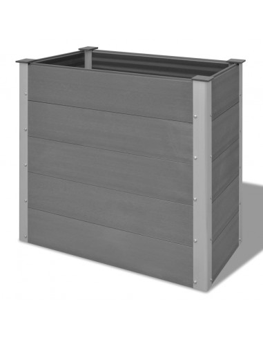 Letto Rialzato da Giardino in WPC 100x50x91 cm Grigio