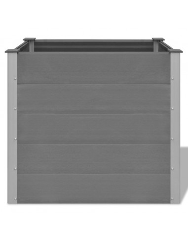 Letto Rialzato da Giardino in WPC 100x50x91 cm Grigio