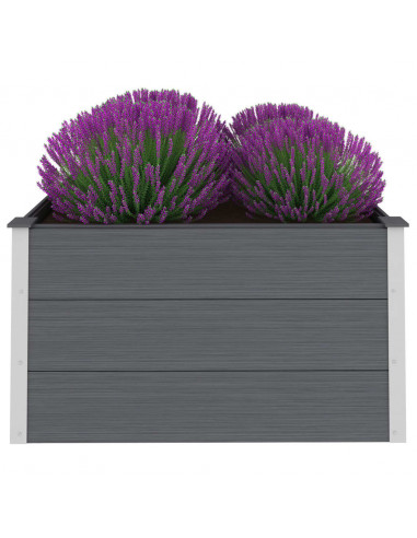Letto Rialzato da Giardino in WPC 100x100x54 cm Grigio