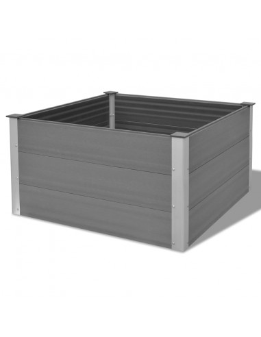 Letto Rialzato da Giardino in WPC 100x100x54 cm Grigio