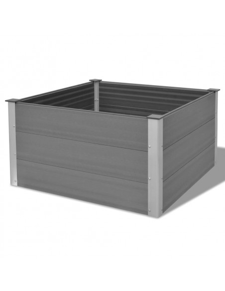 Letto Rialzato da Giardino in WPC 100x100x54 cm Grigio