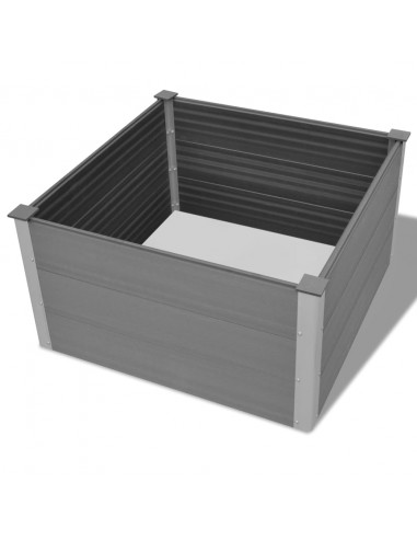 Letto Rialzato da Giardino in WPC 100x100x54 cm Grigio