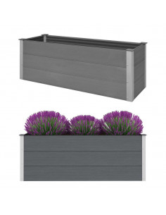 Letto Rialzato da Giardino in WPC 150x50x54 cm Grigio 2