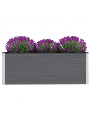 Letto Rialzato da Giardino in WPC 150x50x54 cm Grigio
