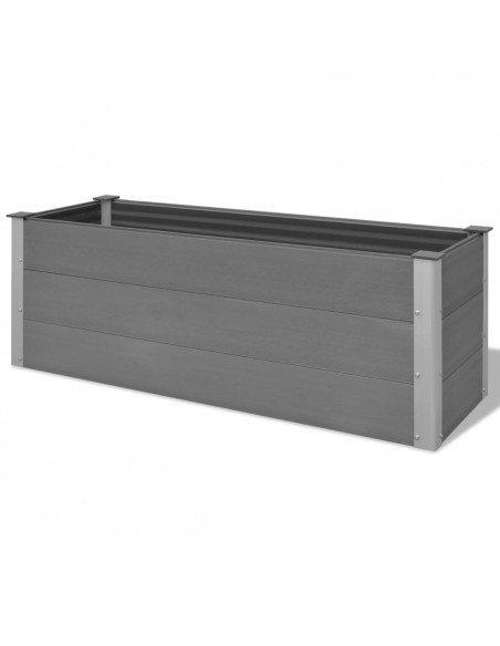 Letto Rialzato da Giardino in WPC 150x50x54 cm Grigio