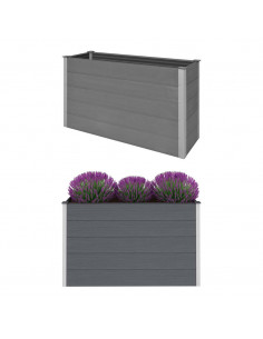 Letto Rialzato da Giardino in WPC 150x50x91 cm Grigio 2