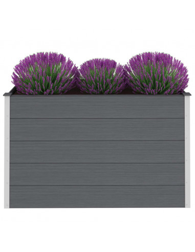 Letto Rialzato da Giardino in WPC 150x50x91 cm Grigio