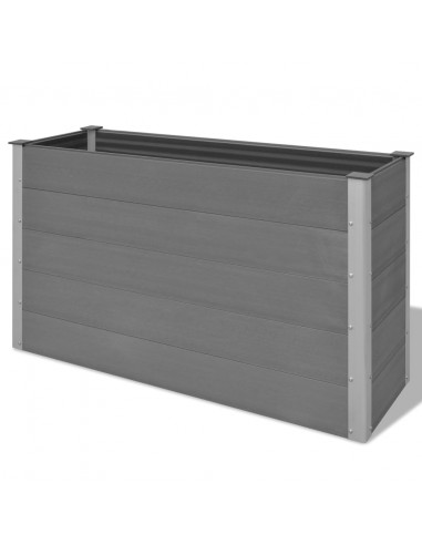 Letto Rialzato da Giardino in WPC 150x50x91 cm Grigio