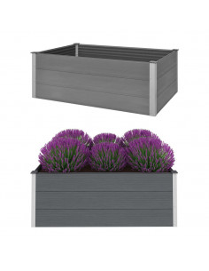 Letto Rialzato da Giardino in WPC 150x100x54 cm Grigio 2