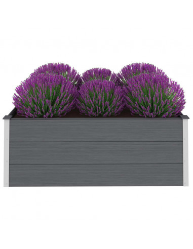 Letto Rialzato da Giardino in WPC 150x100x54 cm Grigio