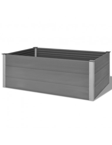 Letto Rialzato da Giardino in WPC 150x100x54 cm Grigio