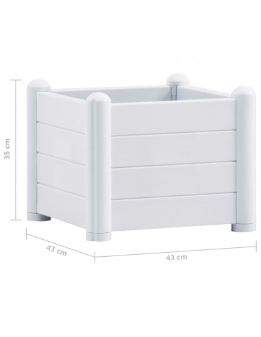 Letto Rialzato da Giardino in PP Bianco 43x43x35 cm