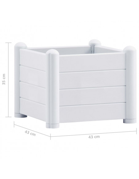 Letto Rialzato da Giardino in PP Bianco 43x43x35 cm