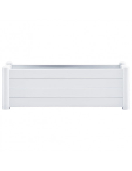 Letto Rialzato da Giardino in PP Bianco 100x43x35 cm