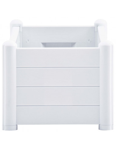 Letto Rialzato da Giardino in PP Bianco 100x43x35 cm