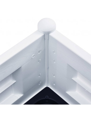 Letto Rialzato da Giardino in PP Bianco 100x43x35 cm