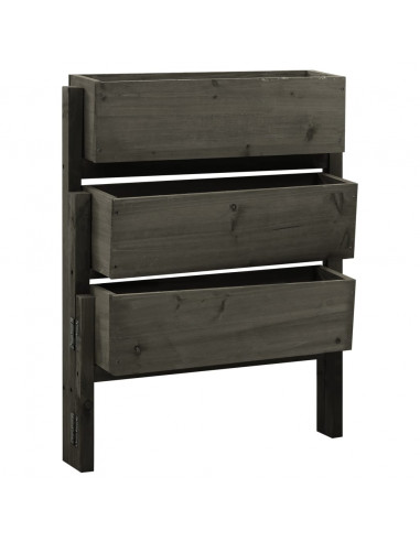 Fioriera da Giardino Pieghevole Grigia 60x14x75 cm Legno Abete