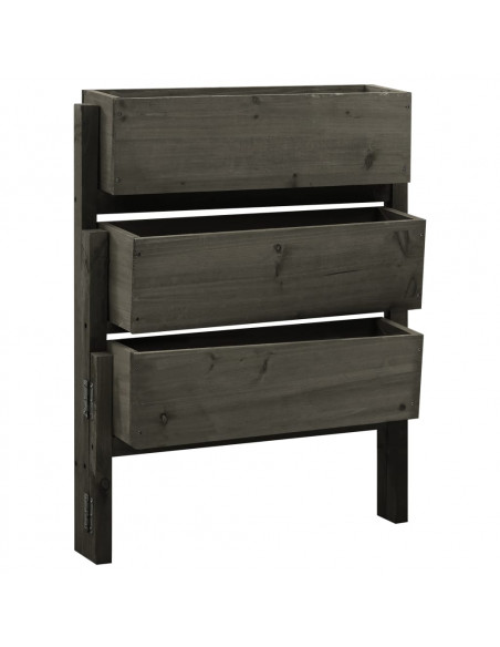 Fioriera da Giardino Pieghevole Grigia 60x14x75 cm Legno Abete