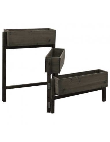 Fioriera da Giardino Pieghevole Grigia 60x14x75 cm Legno Abete