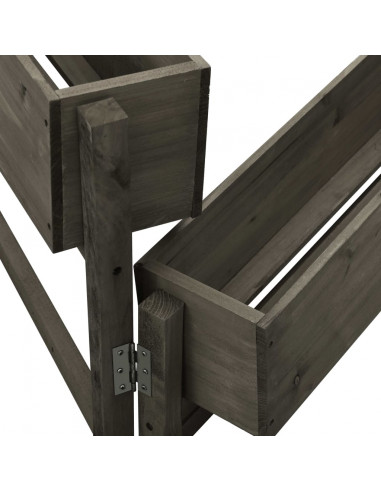 Fioriera da Giardino Pieghevole Grigia 60x14x75 cm Legno Abete