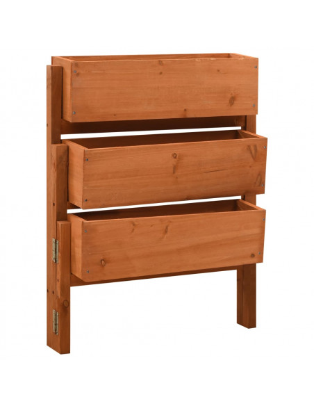 Fioriera Giardino Pieghevole Arancione 60x14x75 cm Legno Abete