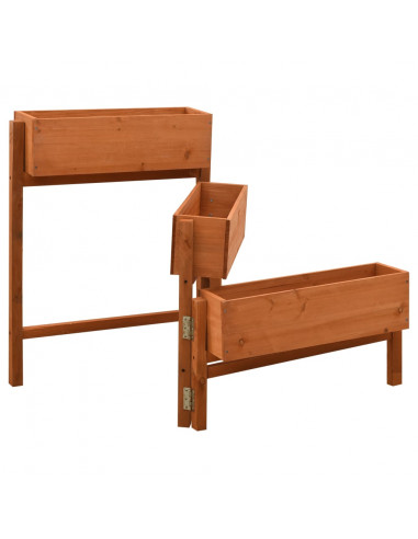 Fioriera Giardino Pieghevole Arancione 60x14x75 cm Legno Abete