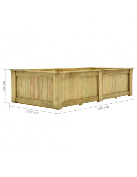 Fioriera Rialzata 196x100x50 cm in Legno di Pino Impregnato
