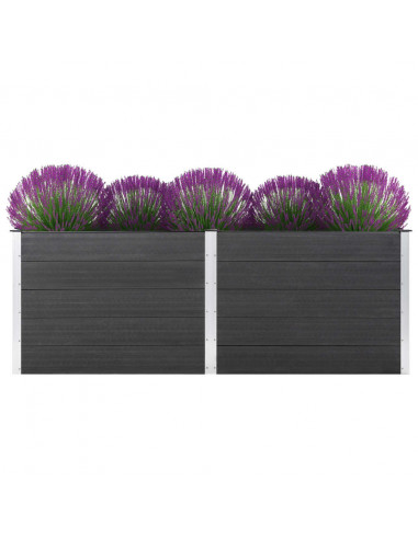 Letto Rialzato da Giardino 250x100x91 cm in WPC Grigio